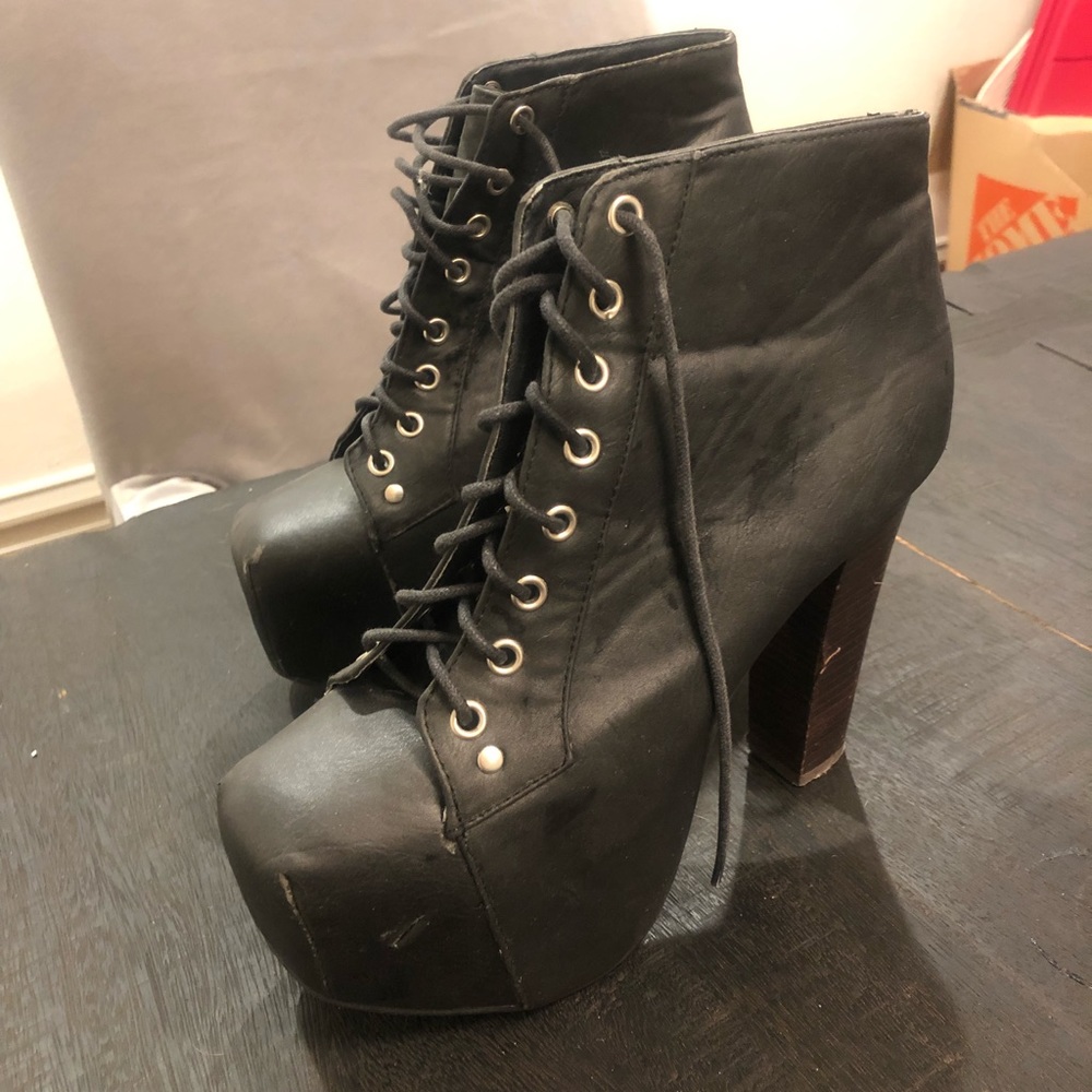 Black Booties with a heel